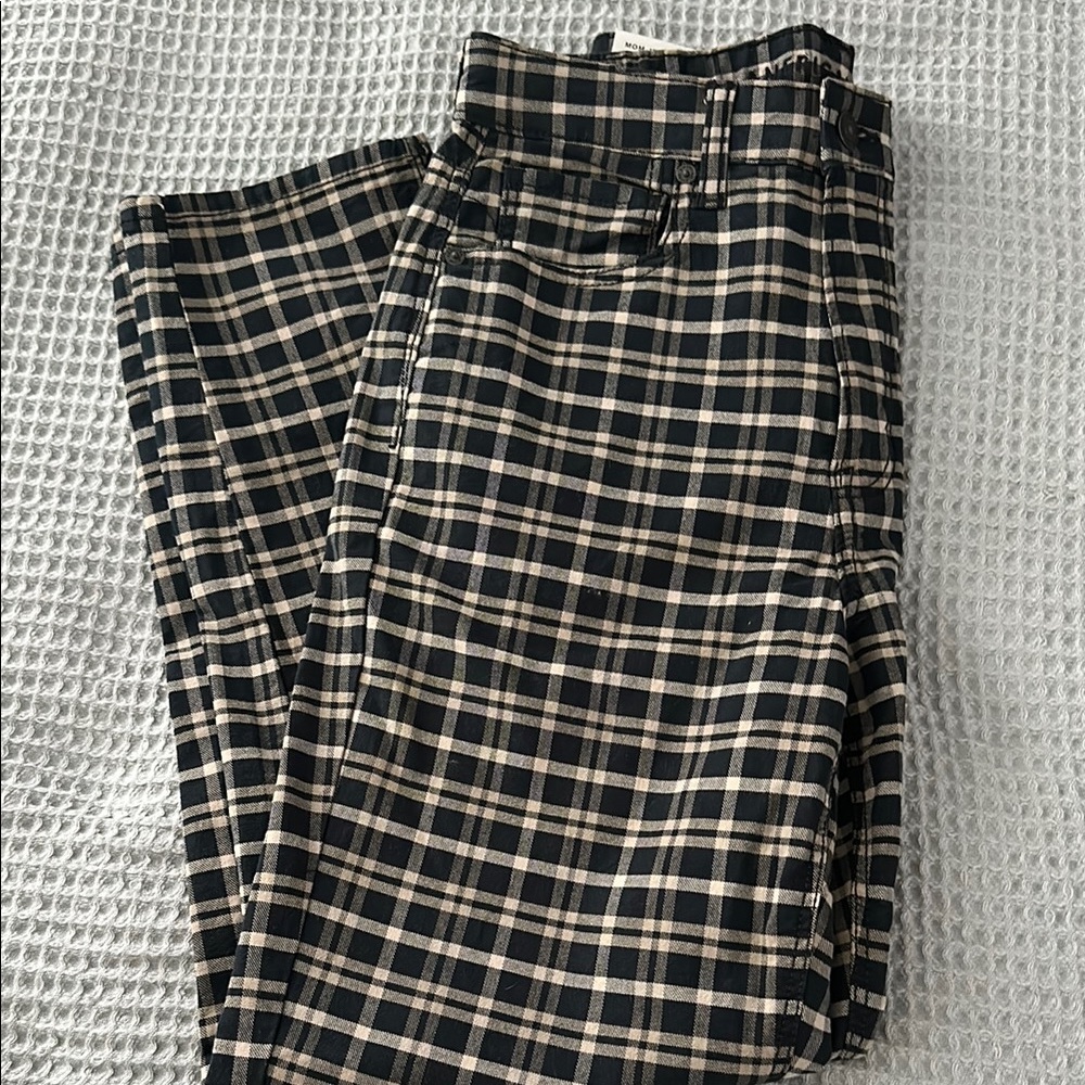 American Eagle plaid mom jeans